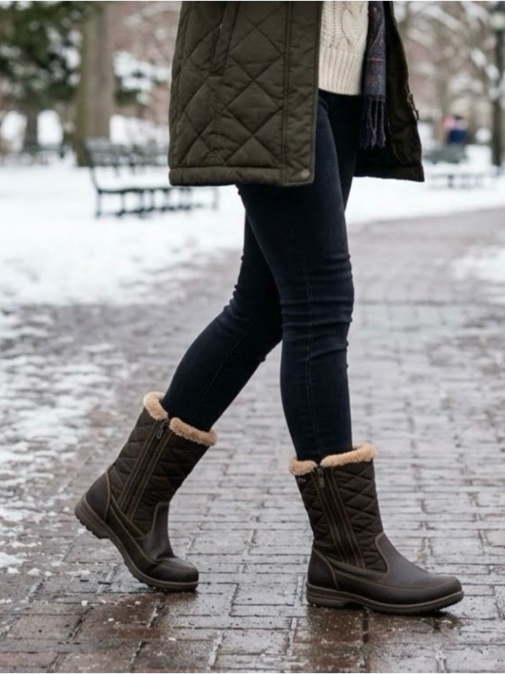 👠NWOT Totes Women’s Insulated Quilted Winter Boots - Brown Size 7